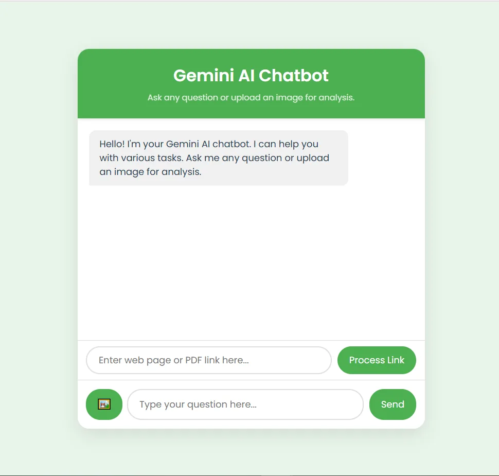 Main dashboard interface for uploading documents via URL or PDF links and starting conversations